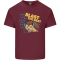 A DJ Hedgehog Headphones Pop Music Mens Cotton T-Shirt Tee Top Maroon