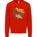 A DJ Hedgehog Headphones Pop Music Mens Sweatshirt Jumper Bright Red