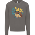 A DJ Hedgehog Headphones Pop Music Mens Sweatshirt Jumper Charcoal