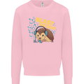 A DJ Hedgehog Headphones Pop Music Mens Sweatshirt Jumper Light Pink