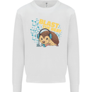 A DJ Hedgehog Headphones Pop Music Mens Sweatshirt Jumper White