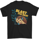 A DJ Hedgehog Headphones Pop Music Mens T-Shirt 100% Cotton Black