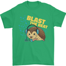 A DJ Hedgehog Headphones Pop Music Mens T-Shirt 100% Cotton Irish Green