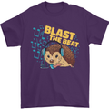 A DJ Hedgehog Headphones Pop Music Mens T-Shirt 100% Cotton Purple