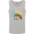 A DJ Hedgehog Headphones Pop Music Mens Vest Tank Top Sports Grey