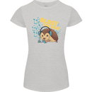 A DJ Hedgehog Headphones Pop Music Womens Petite Cut T-Shirt Sports Grey