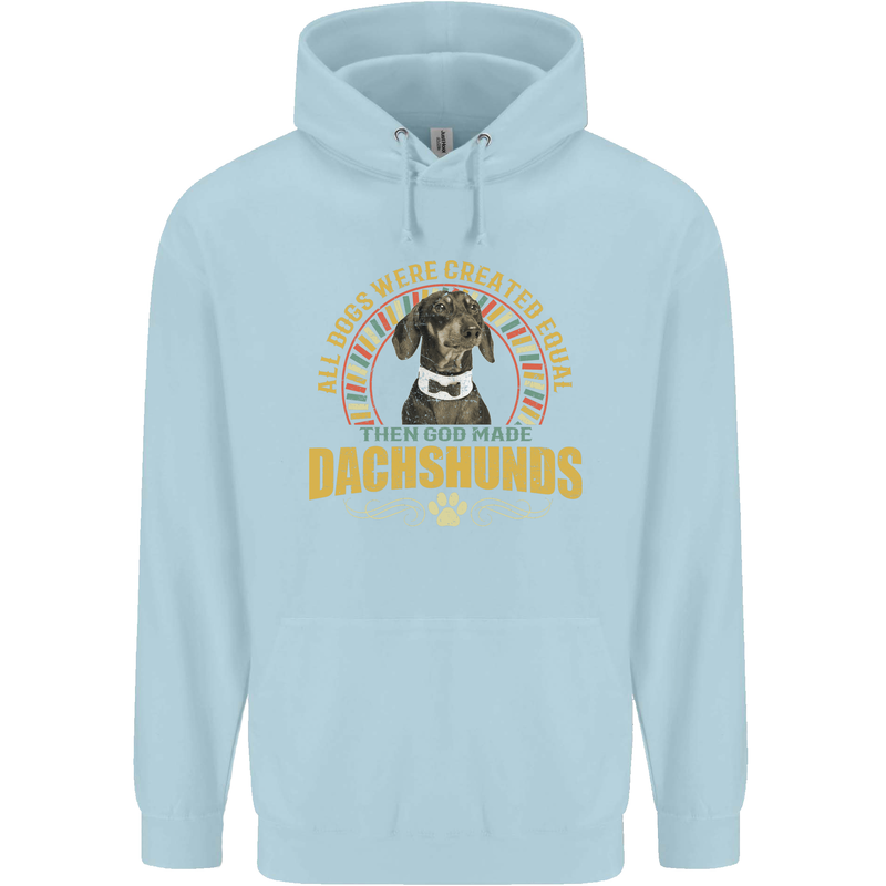 A Dachshund Dog Childrens Kids Hoodie Light Blue