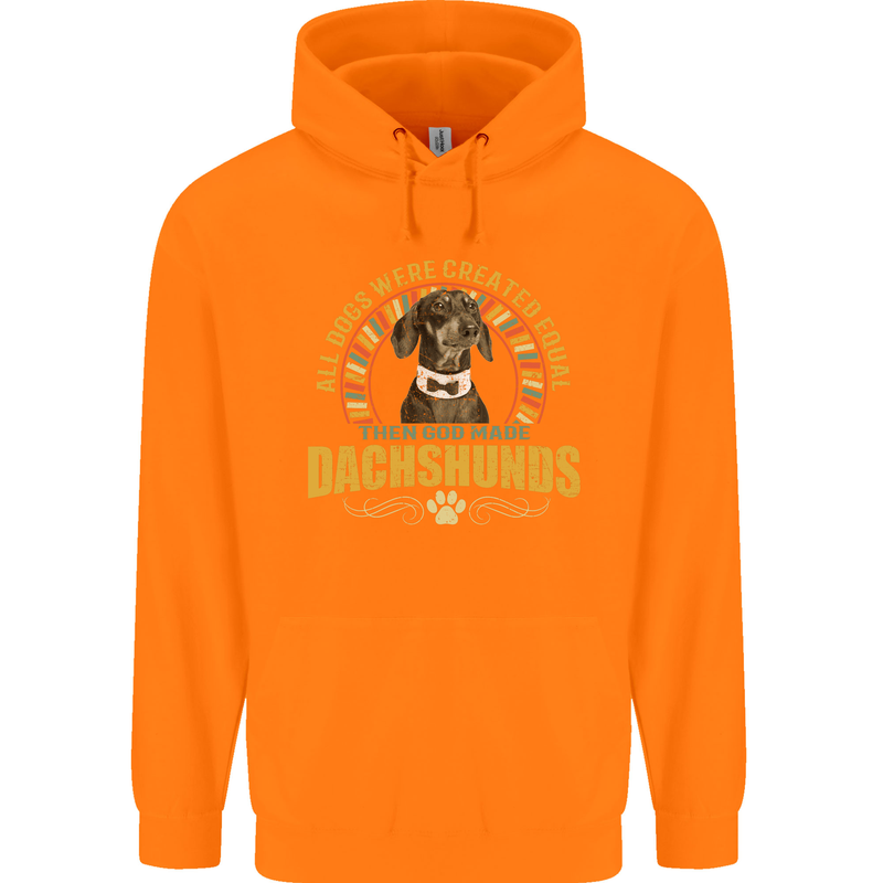 A Dachshund Dog Childrens Kids Hoodie Orange