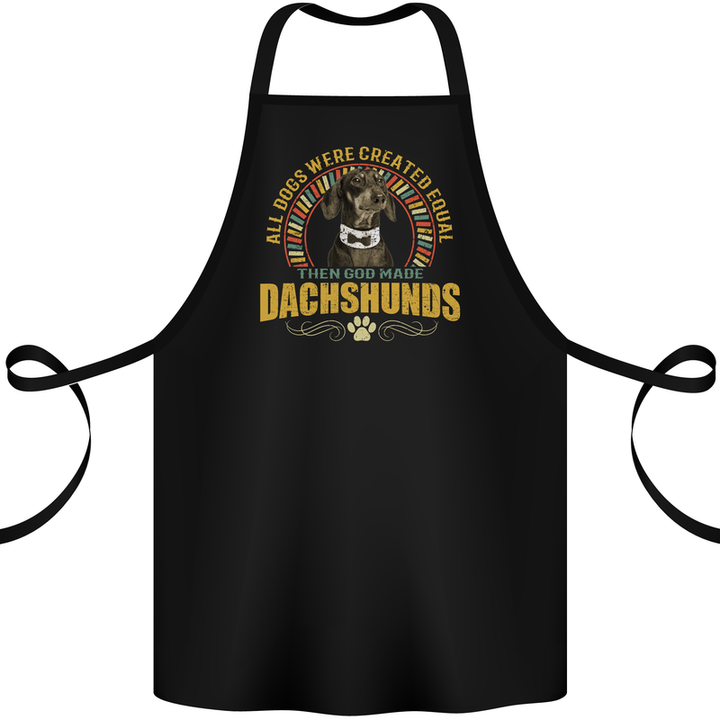 A Dachshund Dog Cotton Apron 100% Organic Black