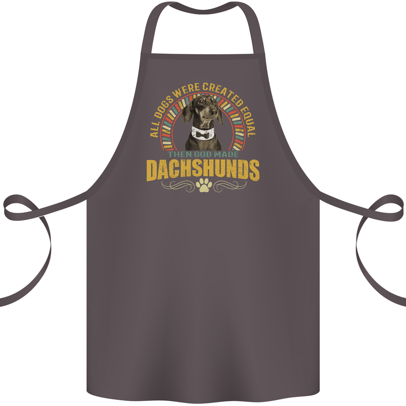 A Dachshund Dog Cotton Apron 100% Organic Dark Grey