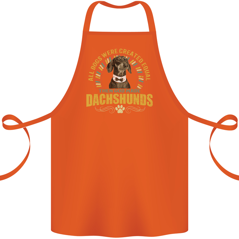 A Dachshund Dog Cotton Apron 100% Organic Orange