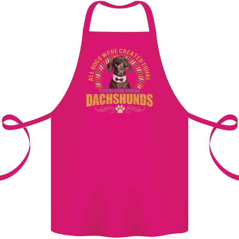 A Dachshund Dog Cotton Apron 100% Organic Pink