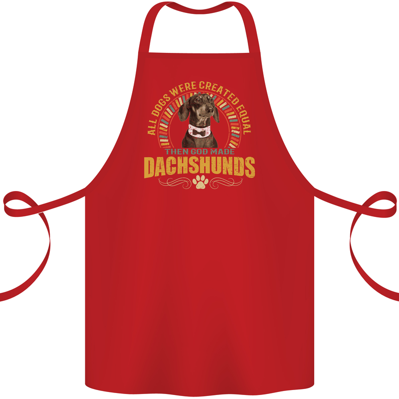 A Dachshund Dog Cotton Apron 100% Organic Red