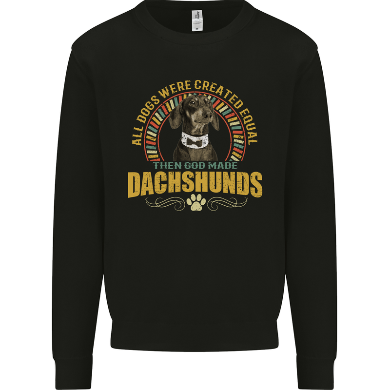 A Dachshund Dog Kids Sweatshirt Jumper Black