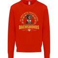 A Dachshund Dog Kids Sweatshirt Jumper Bright Red
