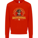 A Dachshund Dog Kids Sweatshirt Jumper Bright Red