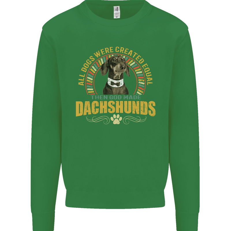 A Dachshund Dog Kids Sweatshirt Jumper Irish Green