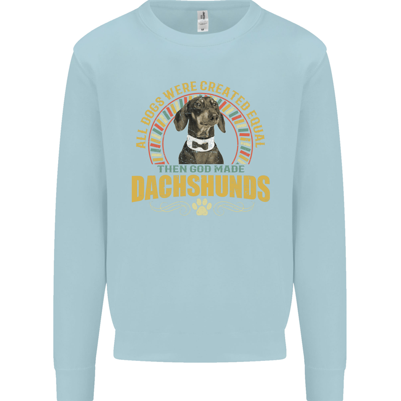A Dachshund Dog Kids Sweatshirt Jumper Light Blue