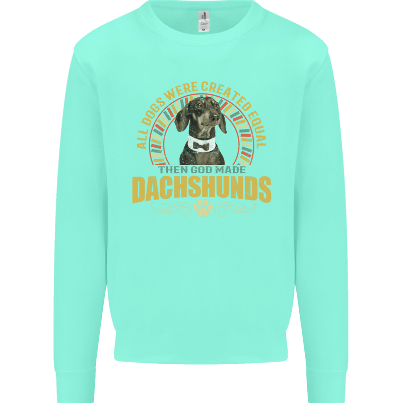 A Dachshund Dog Kids Sweatshirt Jumper Peppermint