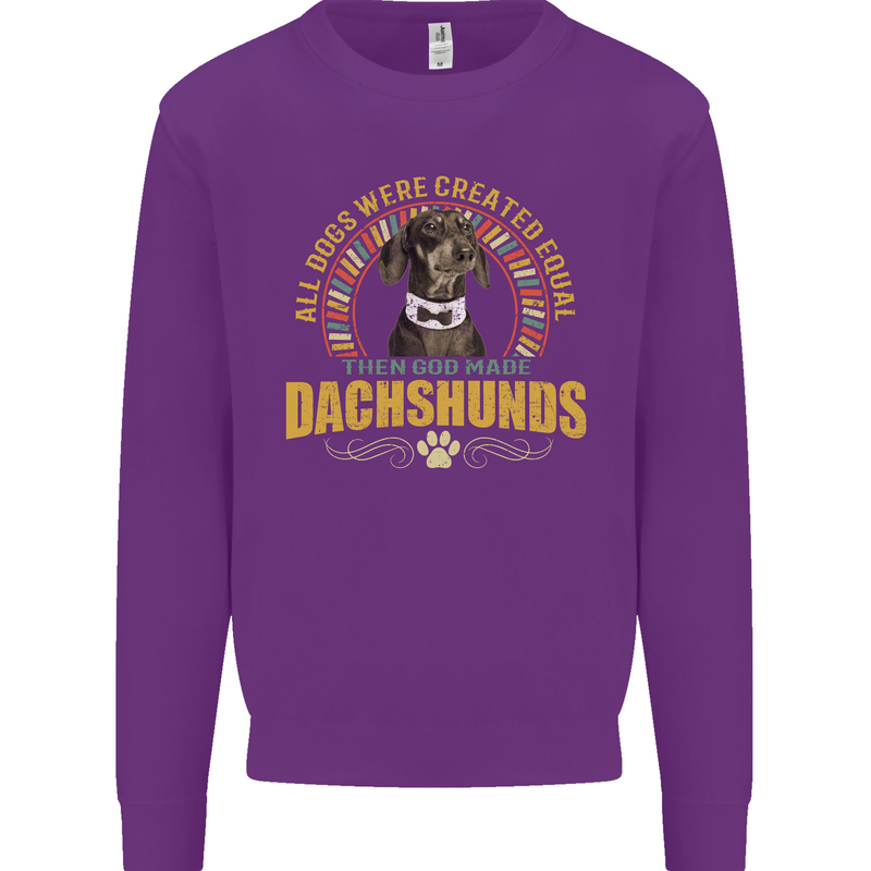 A Dachshund Dog Kids Sweatshirt Jumper Purple