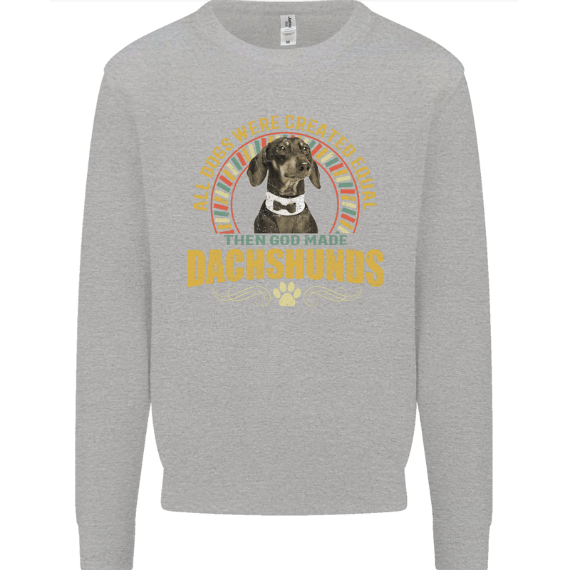 A Dachshund Dog Kids Sweatshirt Jumper Sports Grey