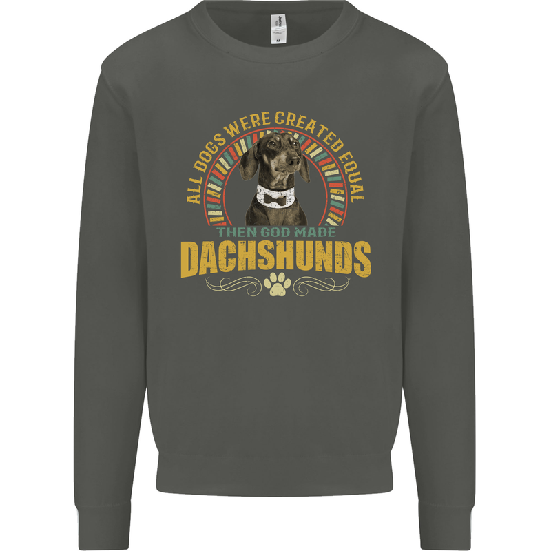 A Dachshund Dog Kids Sweatshirt Jumper Storm Grey