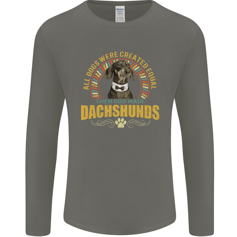 A Dachshund Dog Mens Long Sleeve T-Shirt Charcoal