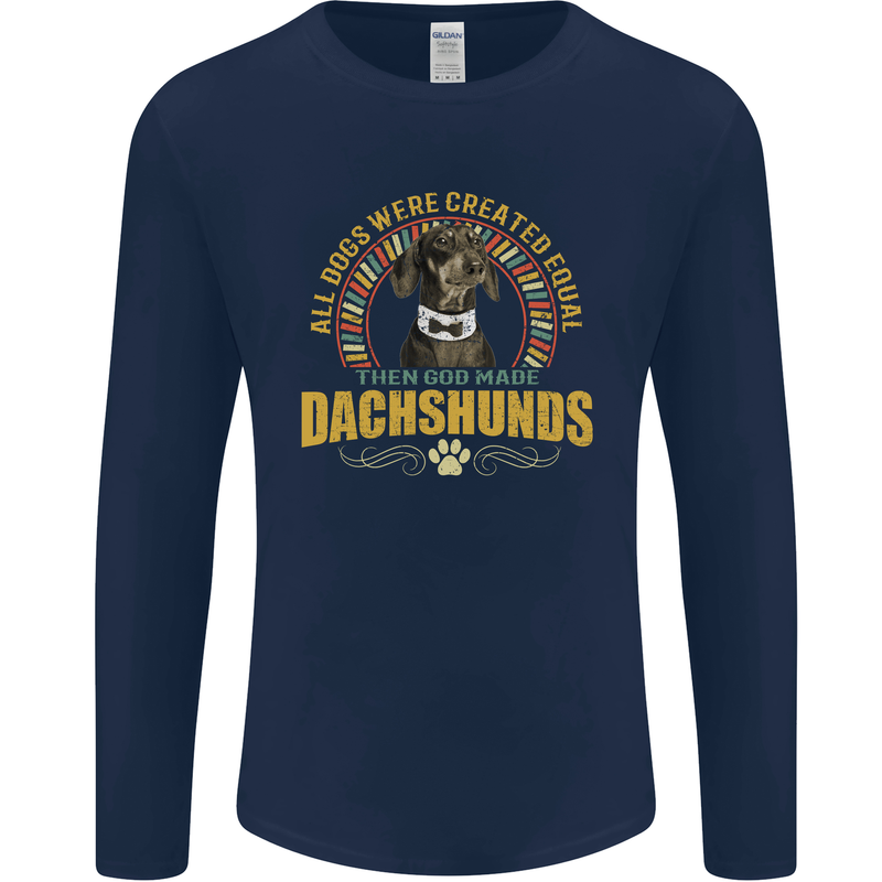 A Dachshund Dog Mens Long Sleeve T-Shirt Navy Blue