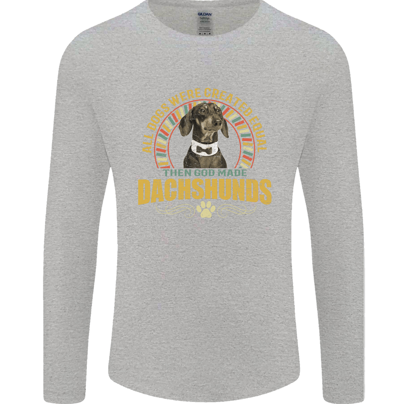 A Dachshund Dog Mens Long Sleeve T-Shirt Sports Grey