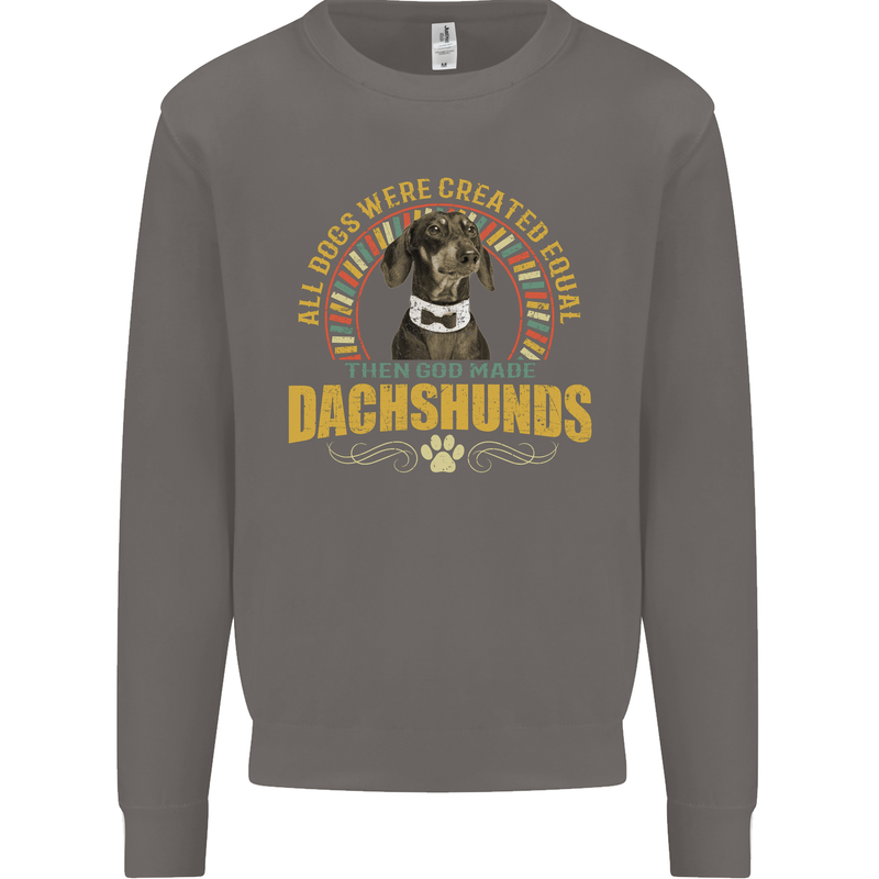A Dachshund Dog Mens Sweatshirt Jumper Charcoal