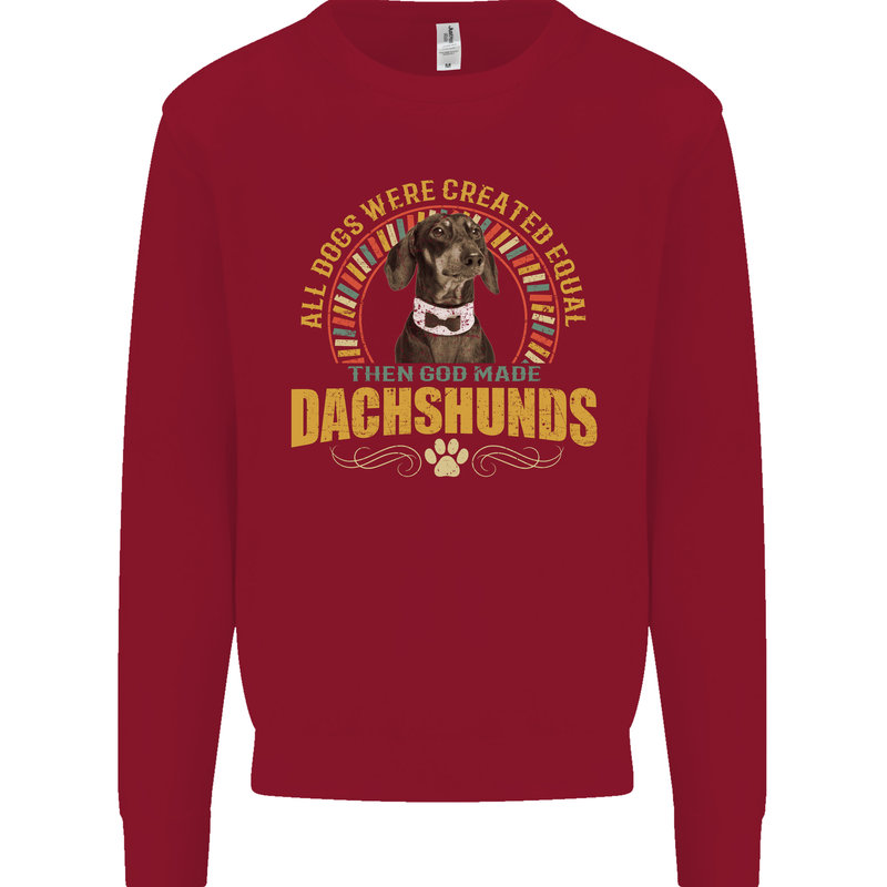 A Dachshund Dog Mens Sweatshirt Jumper Red