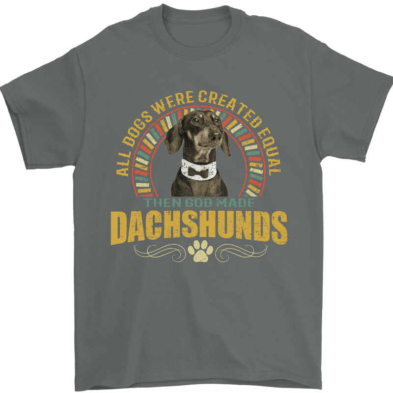 A Dachshund Dog Mens T-Shirt 100% Cotton Charcoal