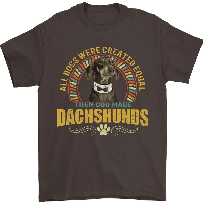 A Dachshund Dog Mens T-Shirt 100% Cotton Dark Chocolate