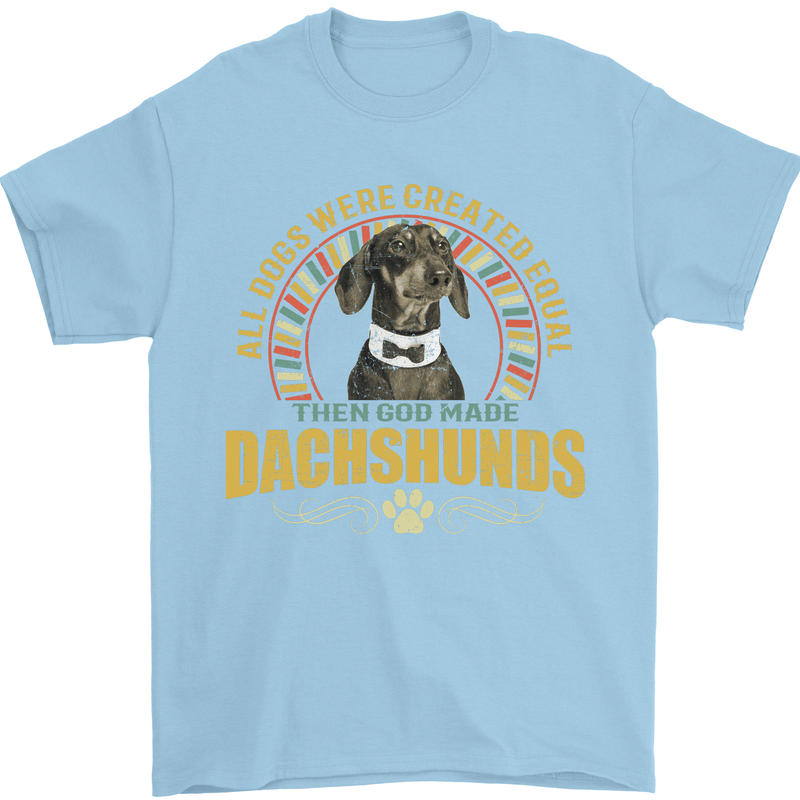 A Dachshund Dog Mens T-Shirt 100% Cotton Light Blue