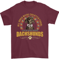 A Dachshund Dog Mens T-Shirt 100% Cotton Maroon