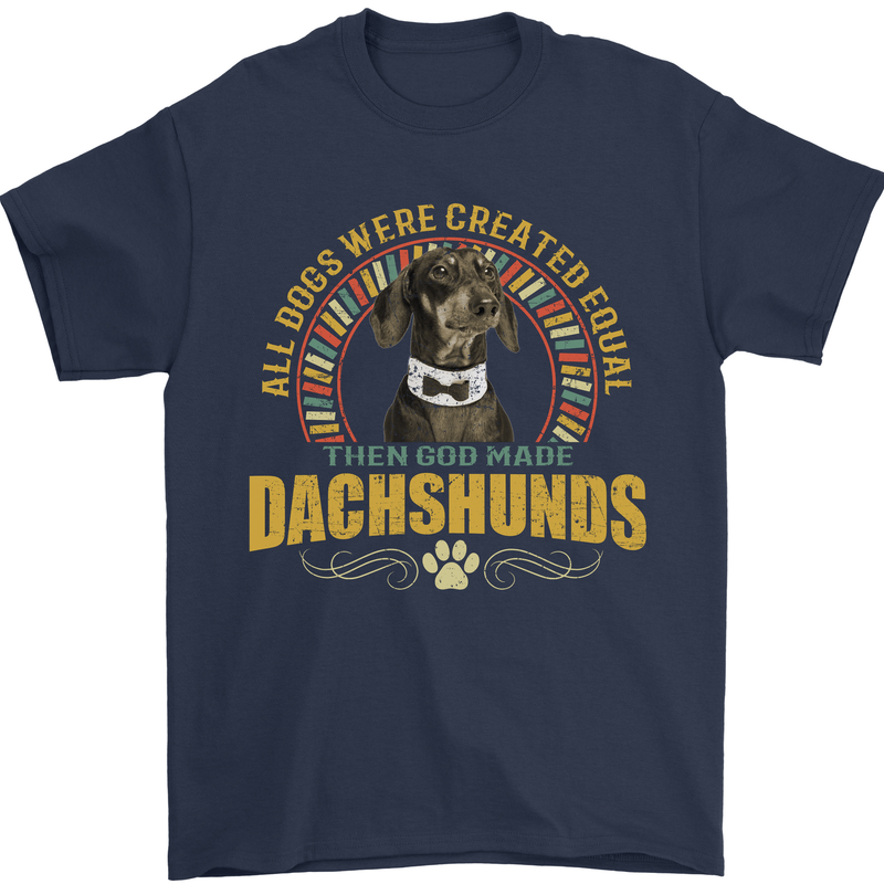A Dachshund Dog Mens T-Shirt 100% Cotton Navy Blue