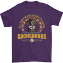 A Dachshund Dog Mens T-Shirt 100% Cotton Purple