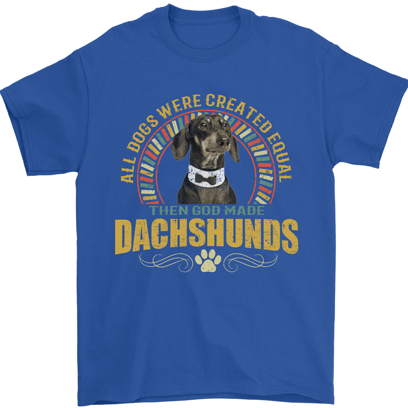 A Dachshund Dog Mens T-Shirt 100% Cotton Royal Blue