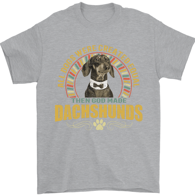 A Dachshund Dog Mens T-Shirt 100% Cotton Sports Grey