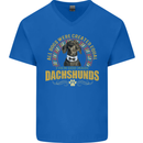 A Dachshund Dog Mens V-Neck Cotton T-Shirt Royal Blue