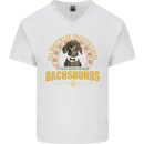 A Dachshund Dog Mens V-Neck Cotton T-Shirt White