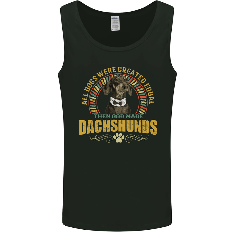 A Dachshund Dog Mens Vest Tank Top Black