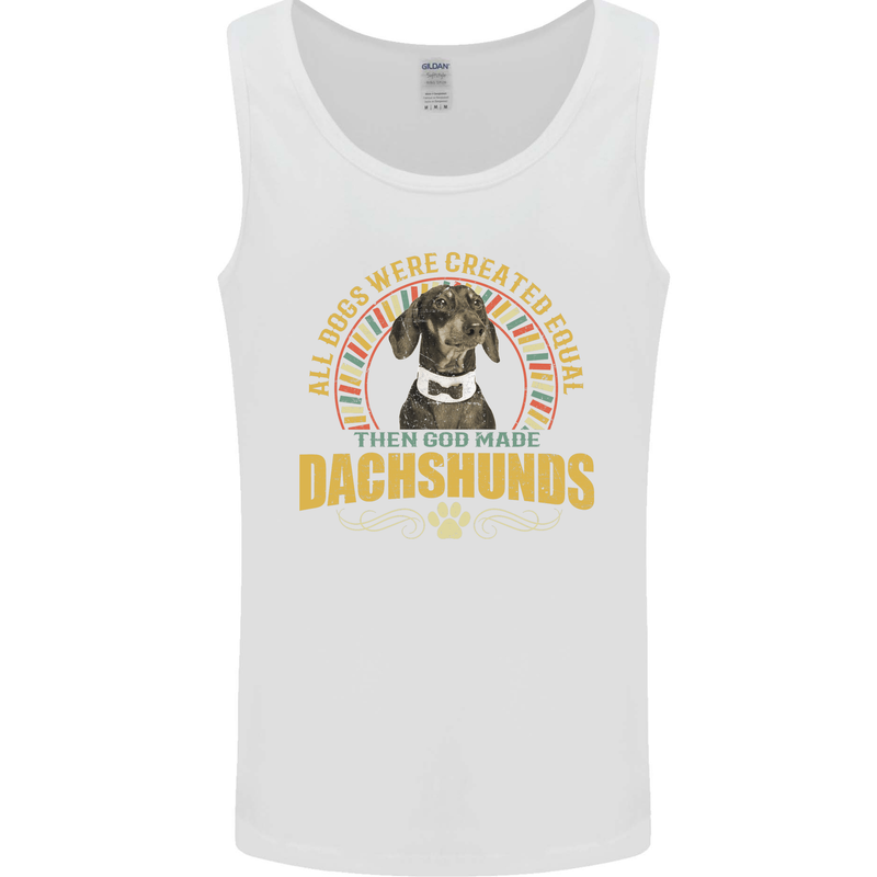 A Dachshund Dog Mens Vest Tank Top White