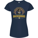 A Dachshund Dog Womens Petite Cut T-Shirt Navy Blue