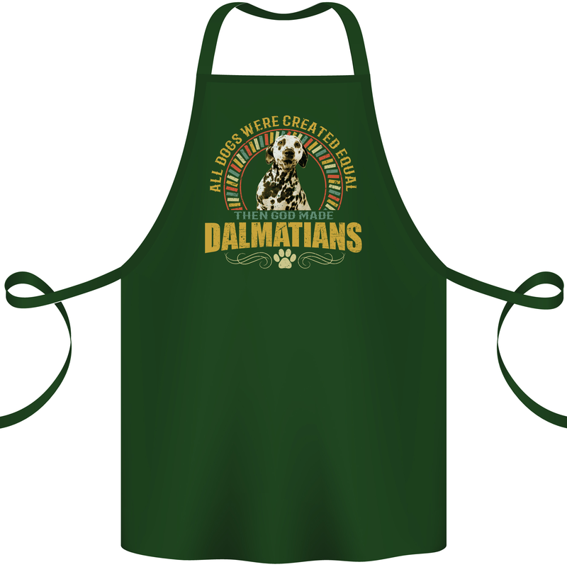 A Dalmatian Dog Cotton Apron 100% Organic Forest Green
