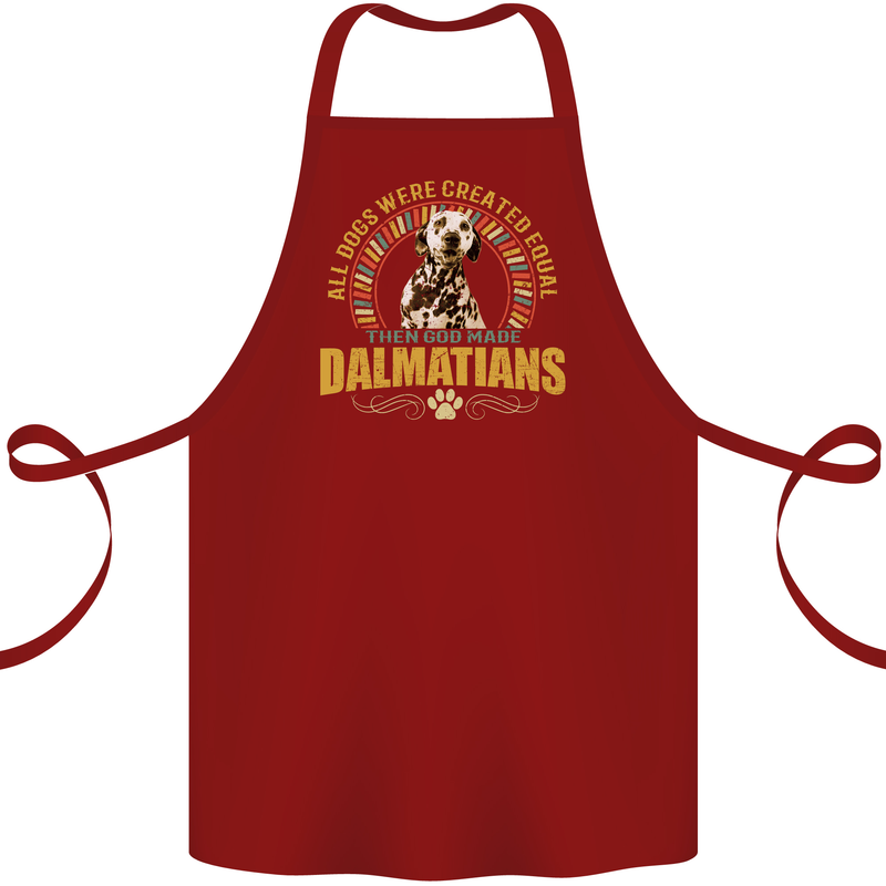 A Dalmatian Dog Cotton Apron 100% Organic Maroon