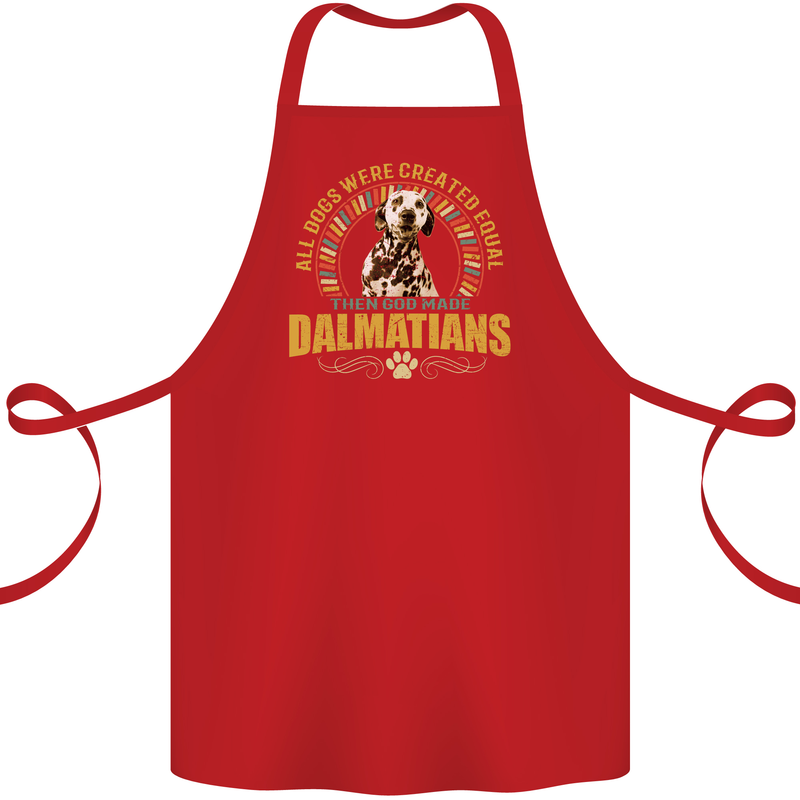 A Dalmatian Dog Cotton Apron 100% Organic Red