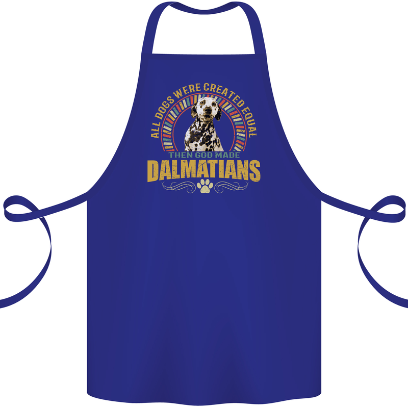 A Dalmatian Dog Cotton Apron 100% Organic Royal Blue