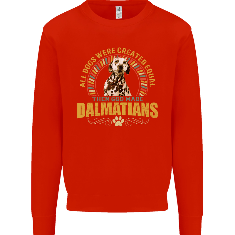 A Dalmatian Dog Kids Sweatshirt Jumper Bright Red