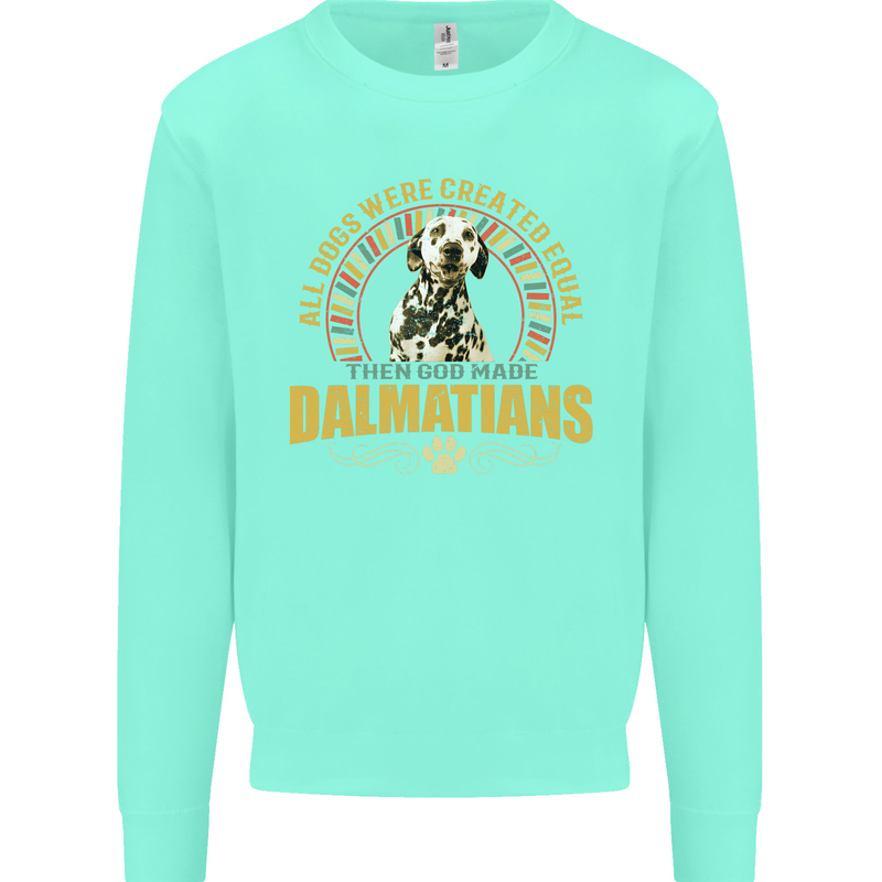 A Dalmatian Dog Kids Sweatshirt Jumper Peppermint